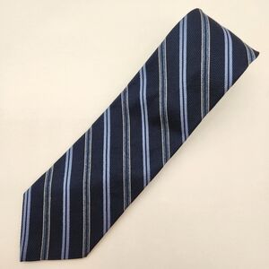 Brooks Brothers necktie men's navy blue stripes silk cotton tie REPP Made in USA